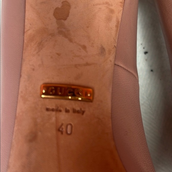 Gucci Women's Pink Leather Pumps Size 40 Stiletto Heel Alessandro Michelle era - Picture 10 of 12